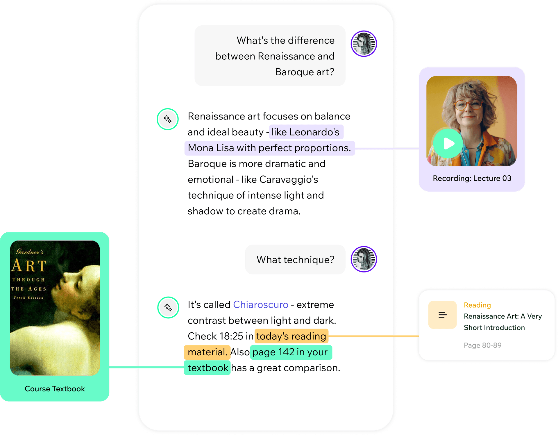 Your AI tutor knows every resource, video, and document.